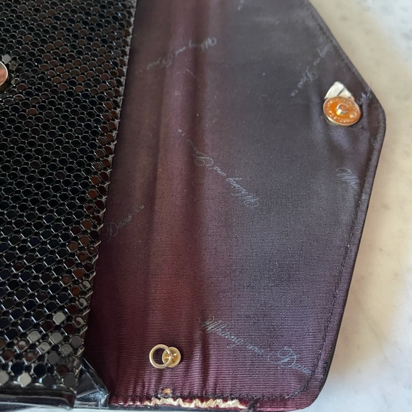Vintage Whiting and Davis Black Mesh Clutch Purse - Picture 9 of 14